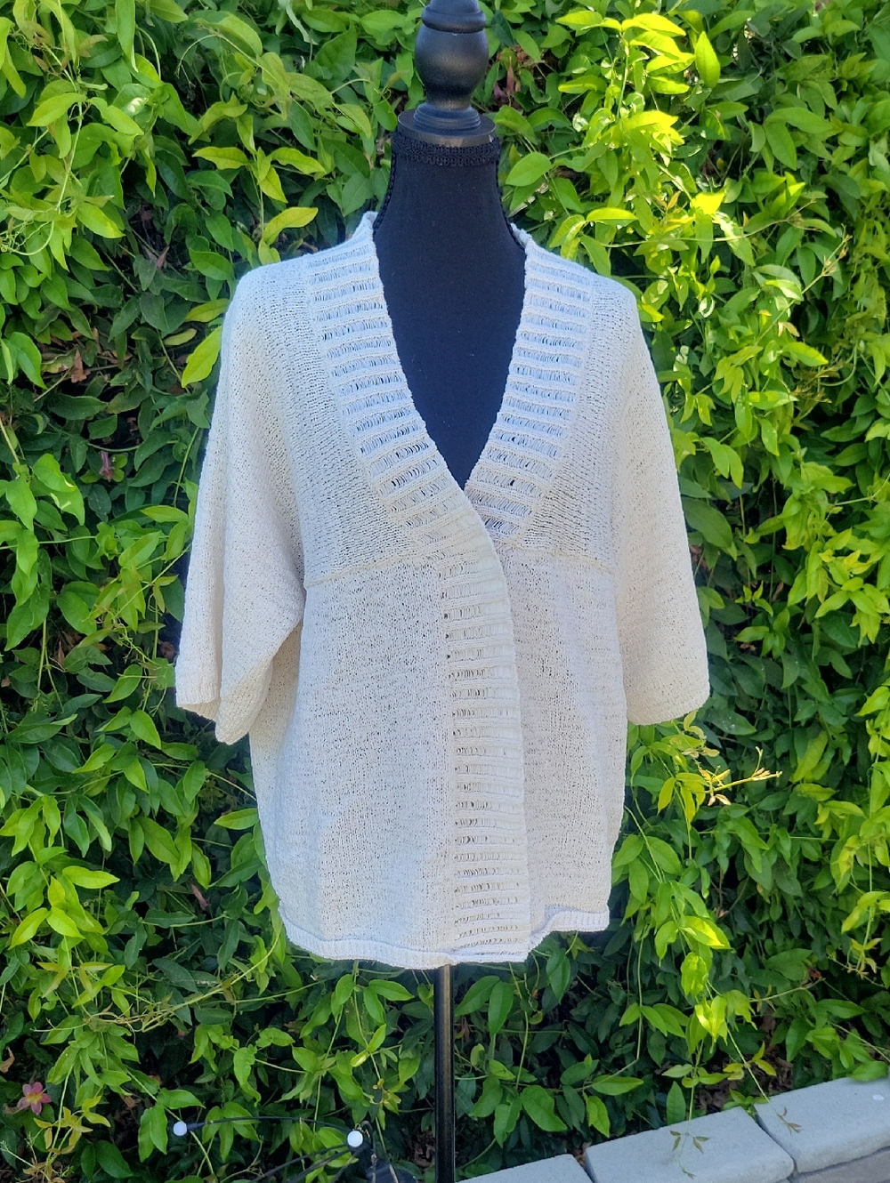 Lucy & Laurel Cream Open-Front Cardigan Sz 16